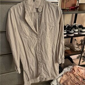 Saks Fifth Avenue Light Beige Shirt Jacket
